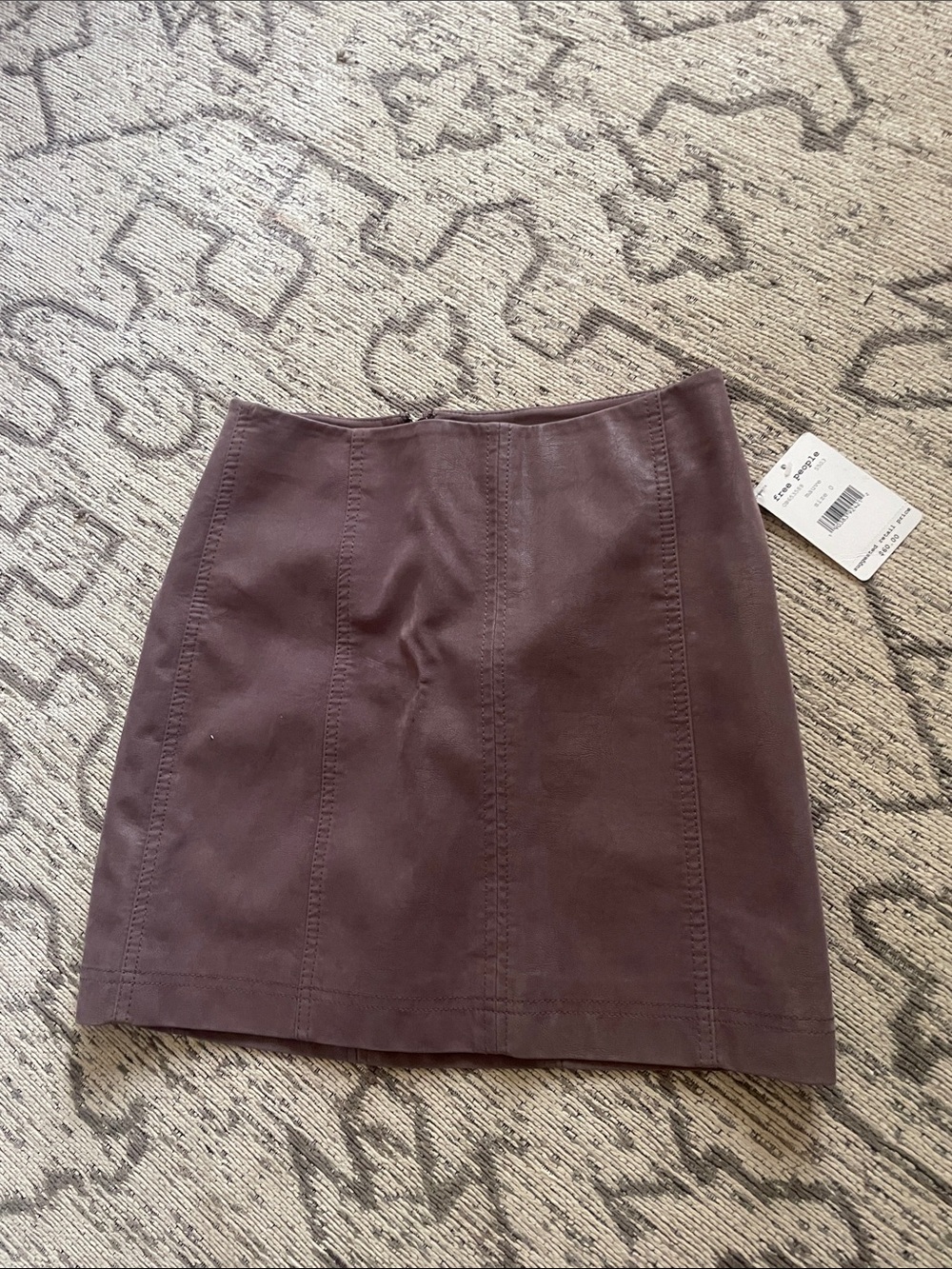 Free People Mauve Leather Skirt